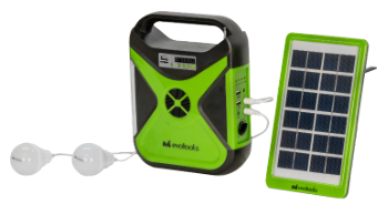 LED Lighting Kit with Solar Charging, 2 Bulbs, Radio and USB Port