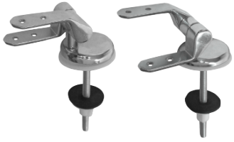 Toilet Seat Hinges Chrome Parallel Long Unequal (2 pcs)