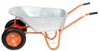 Wheelbarrow P Galvanized Tray with Two Pneumatic Wheels and Metal Rim